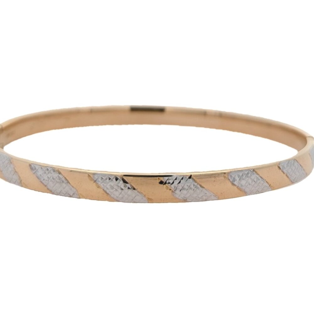 18K Two-Toned Gold Twist Bangle